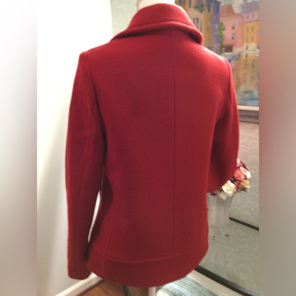 PRICE DROP! Beautiful Italian Red Double-Breasted Wool Peacoat - Picture 5 of 11